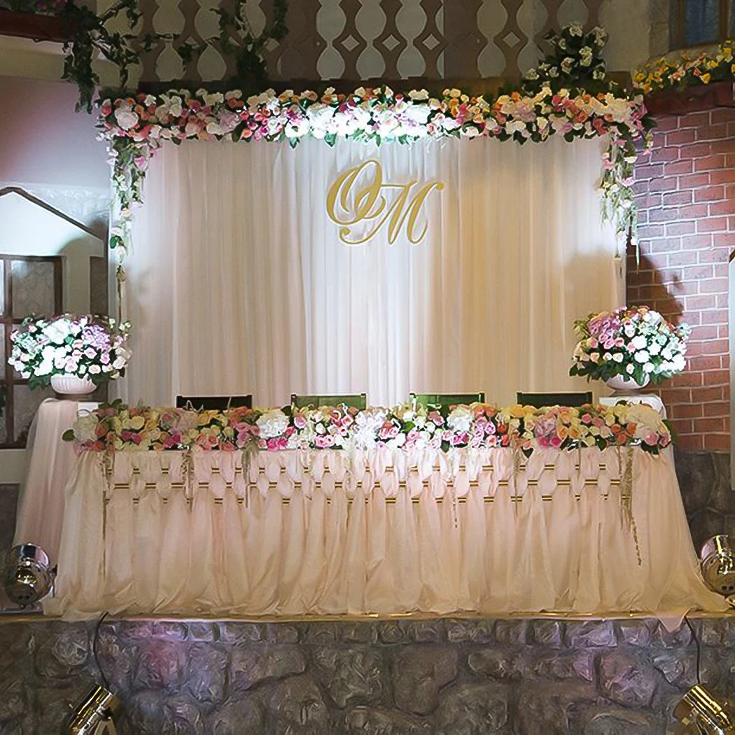 Silk White Backdrop Drapes Curtain For Wedding Ceremony