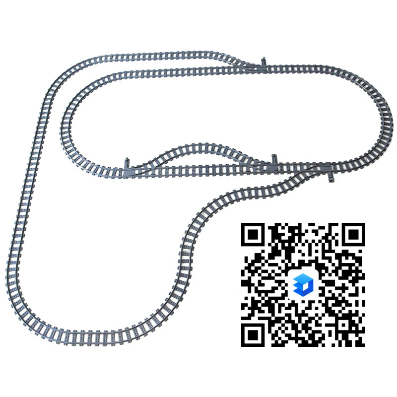 MOC 110pcs City Train Track Set With Slip Switches