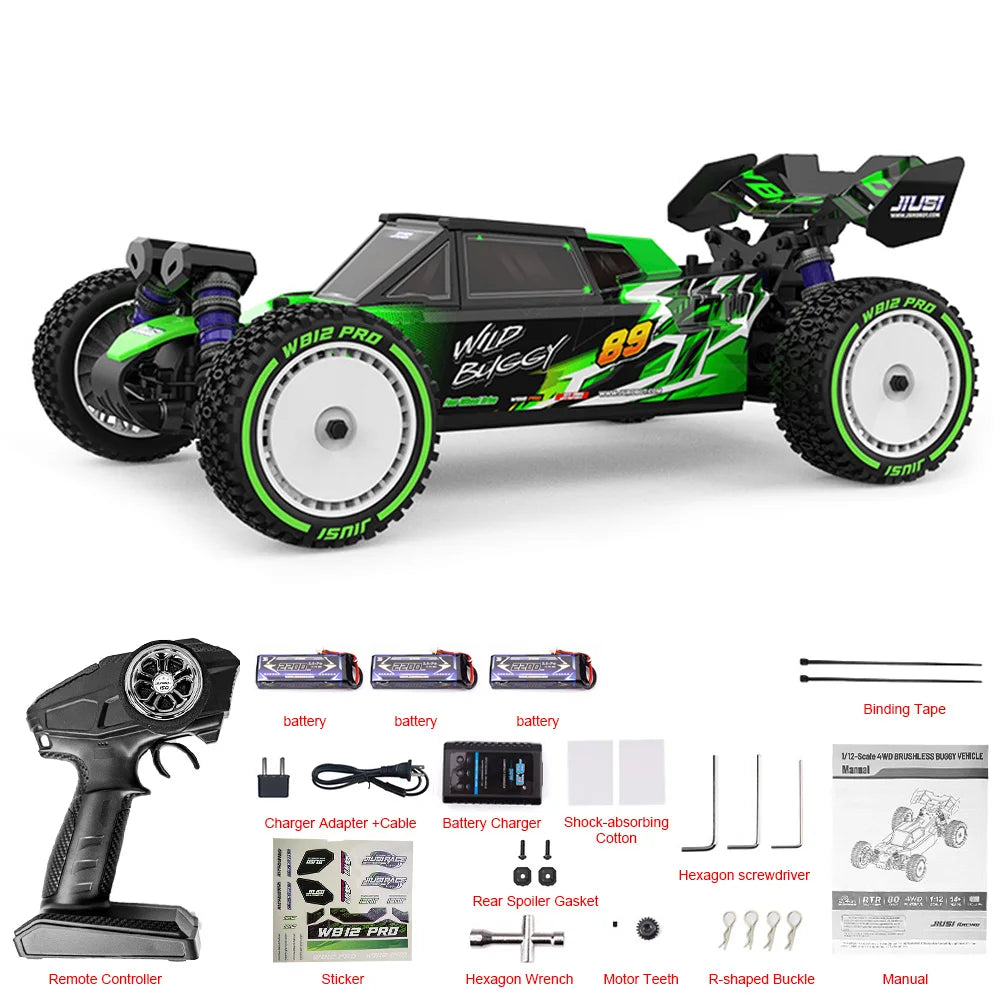 JIUSICE WB12 Remote Control Car Brushless 4WD 80KMH Off Road