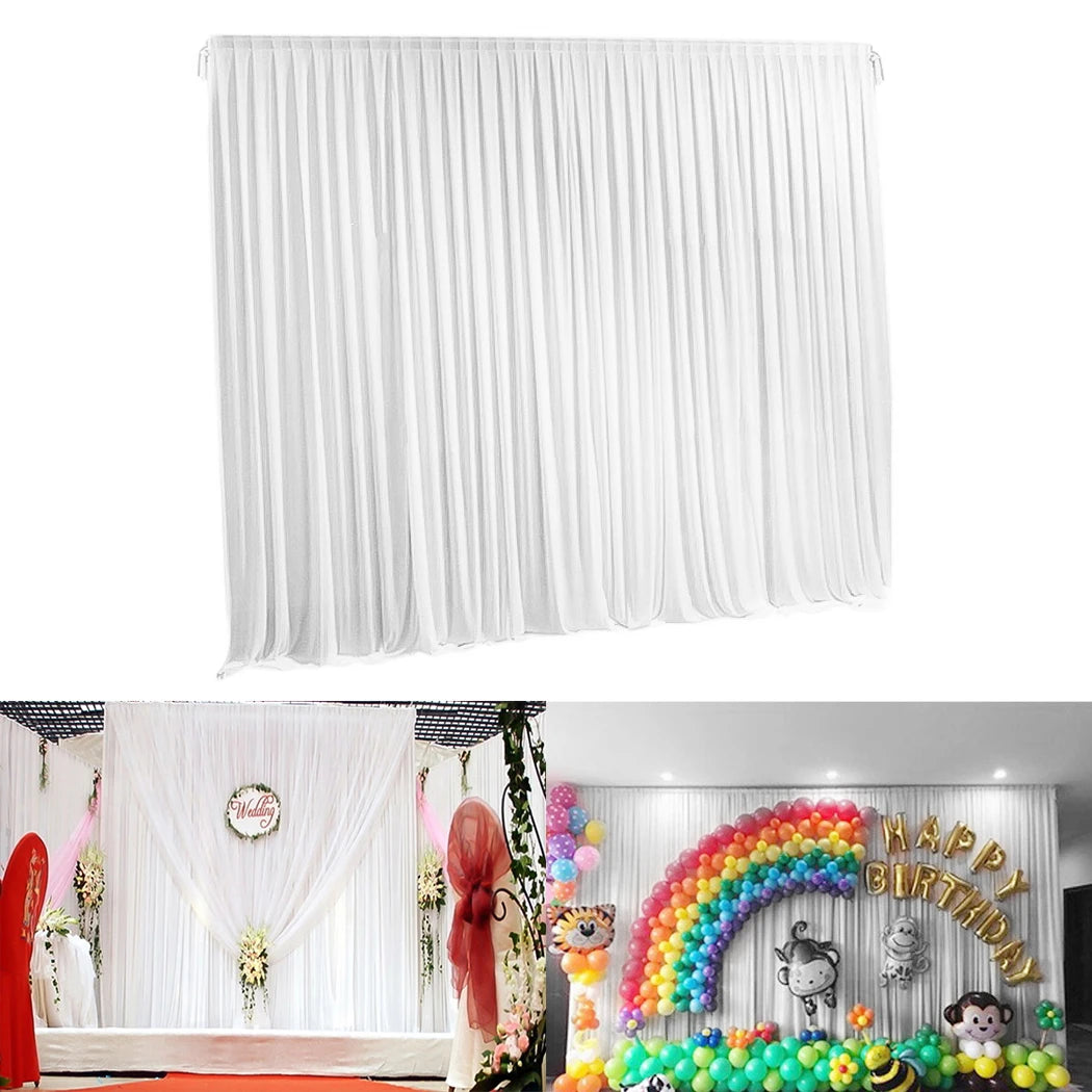 Silk White Backdrop Drapes Curtain For Wedding Ceremony