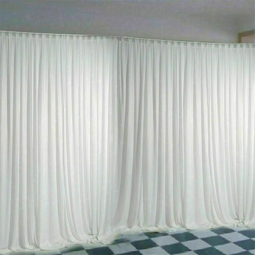 Silk White Backdrop Drapes Curtain For Wedding Ceremony