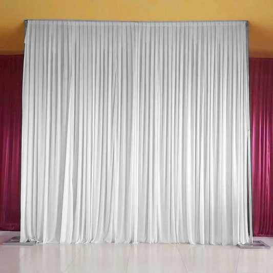 Silk White Backdrop Drapes Curtain For Wedding Ceremony