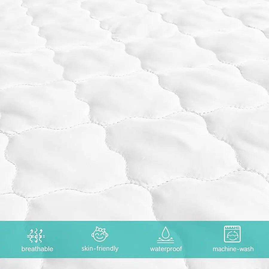 Crib Mattress Protector Sheets Fitted Waterproof Crib Mattress Pad Co er, Noiseless & Machine Wash 100% Absorbent Crib/Toddler M