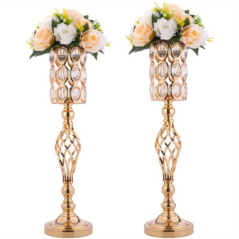 Metal Diamond Crystal Vase And Multi-Purpose Flower Stand Wedding Centerpiece