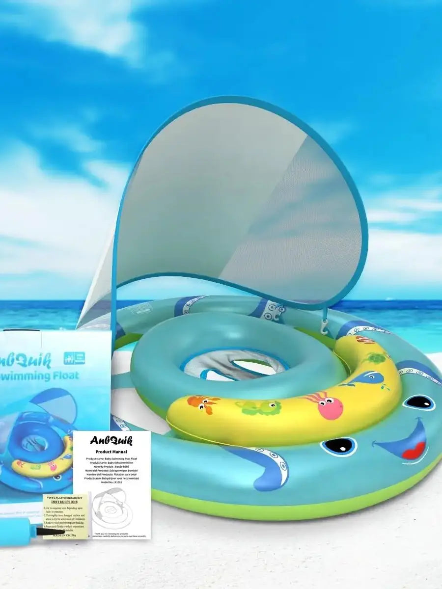 Hign-concerned Baby Pool Float With UPF50 Sun Protection Canopy