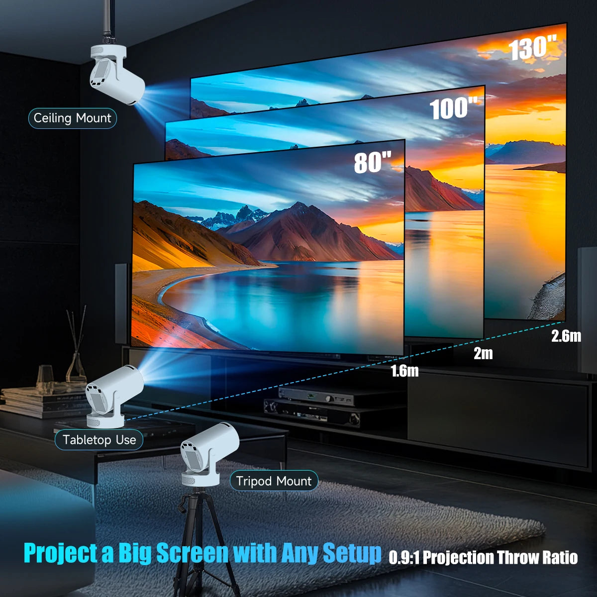 Magcubic HY300 Pro Projector 4K 720P WiFi Android Home Theater