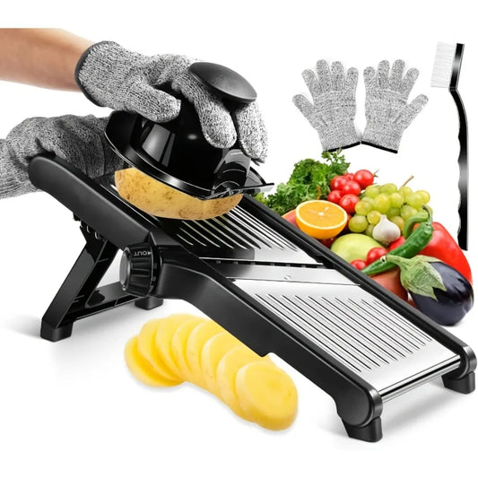 AEDG Stainless Steel Mandoline Slicer With 5 Blades