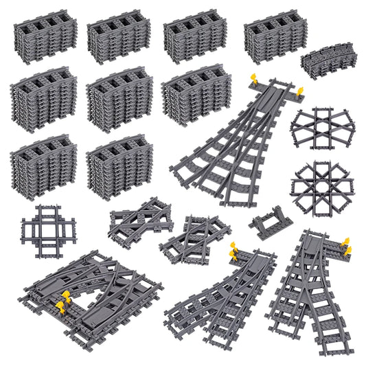 MOC 110pcs City Train Track Set With Slip Switches