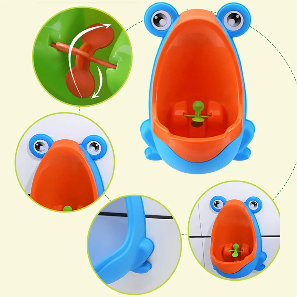 Baby Boys Standing Potty Frog Shape Wall-Mounted Urinals Children Potty Toilet Training Kids Urinal for Boys Pee Infant Toddler