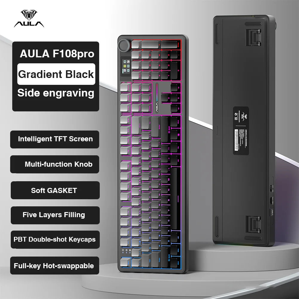 AULA F108 Pro Wireless Gaming Keyboard With TFT Display
