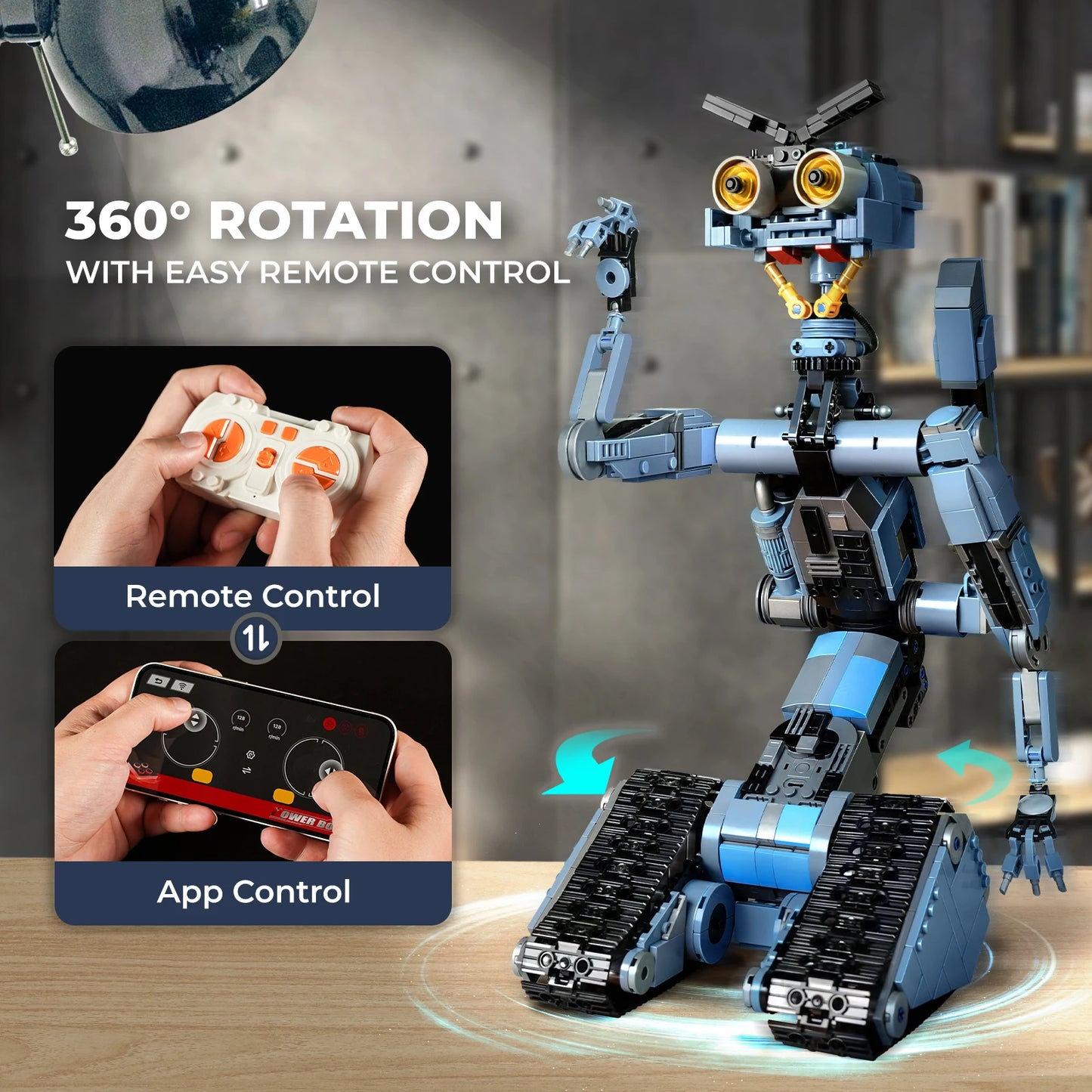 Johnny 5 Robot Building Blocks Set With Remote Control