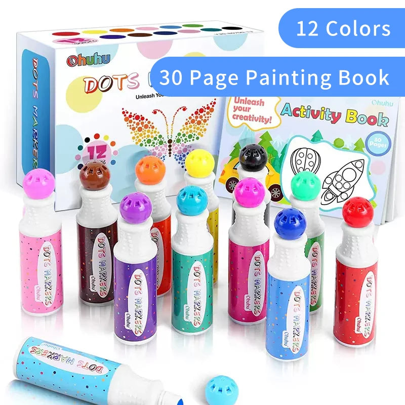 Ohuhu Washable Large Dot Makers Pens Set For Arts