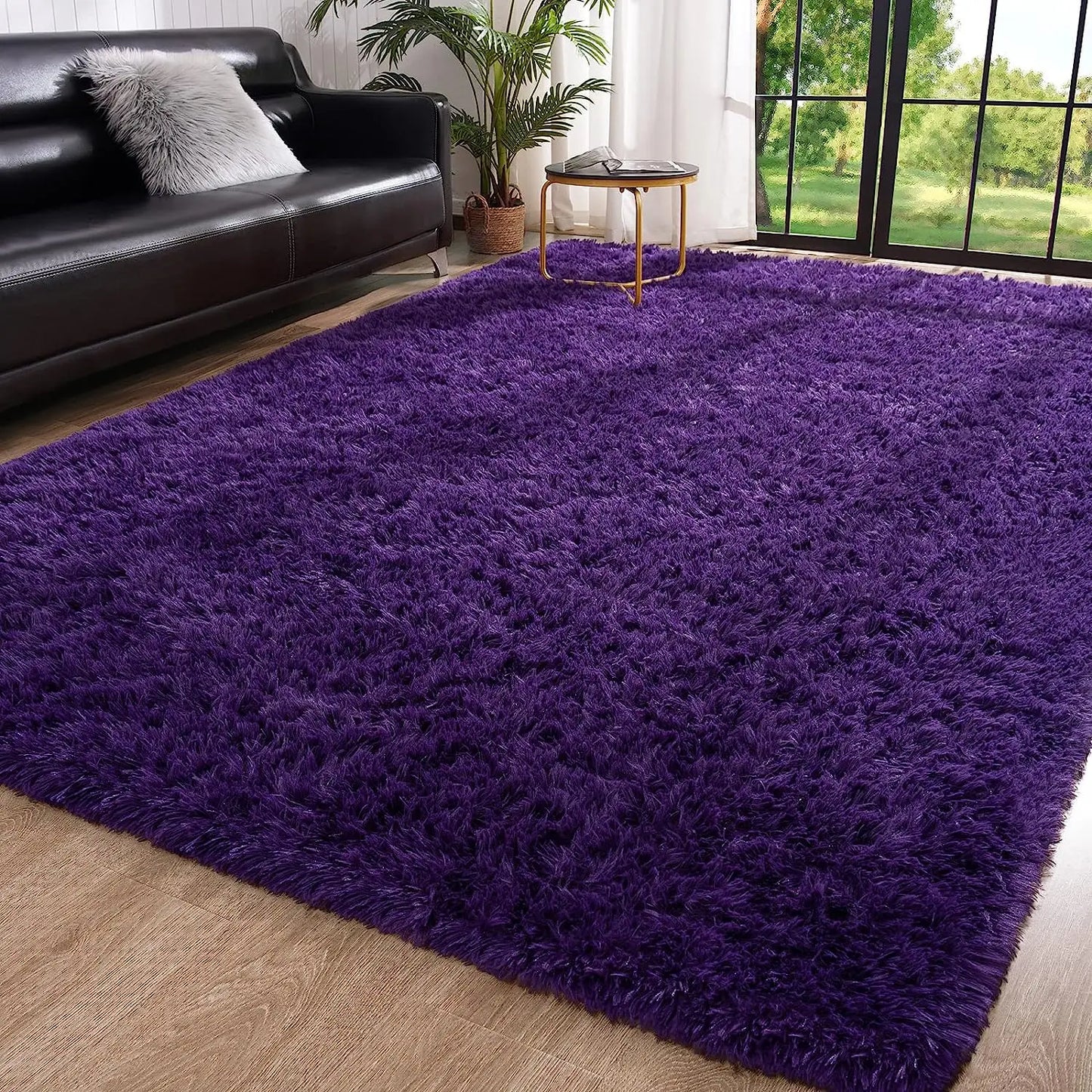 AUBUSSON Fluffy Polyester Rugs For Bedroom And Living Room Decor