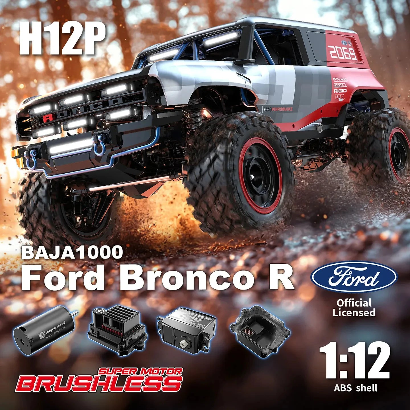 JIUSICE H12P Brushless RC Car Four Wheel Drive Off Road