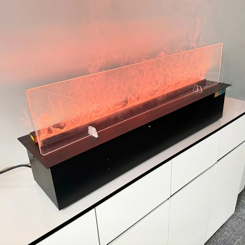 AFLYEVER Remote Steam Water Fireplace LED Modern Indoor