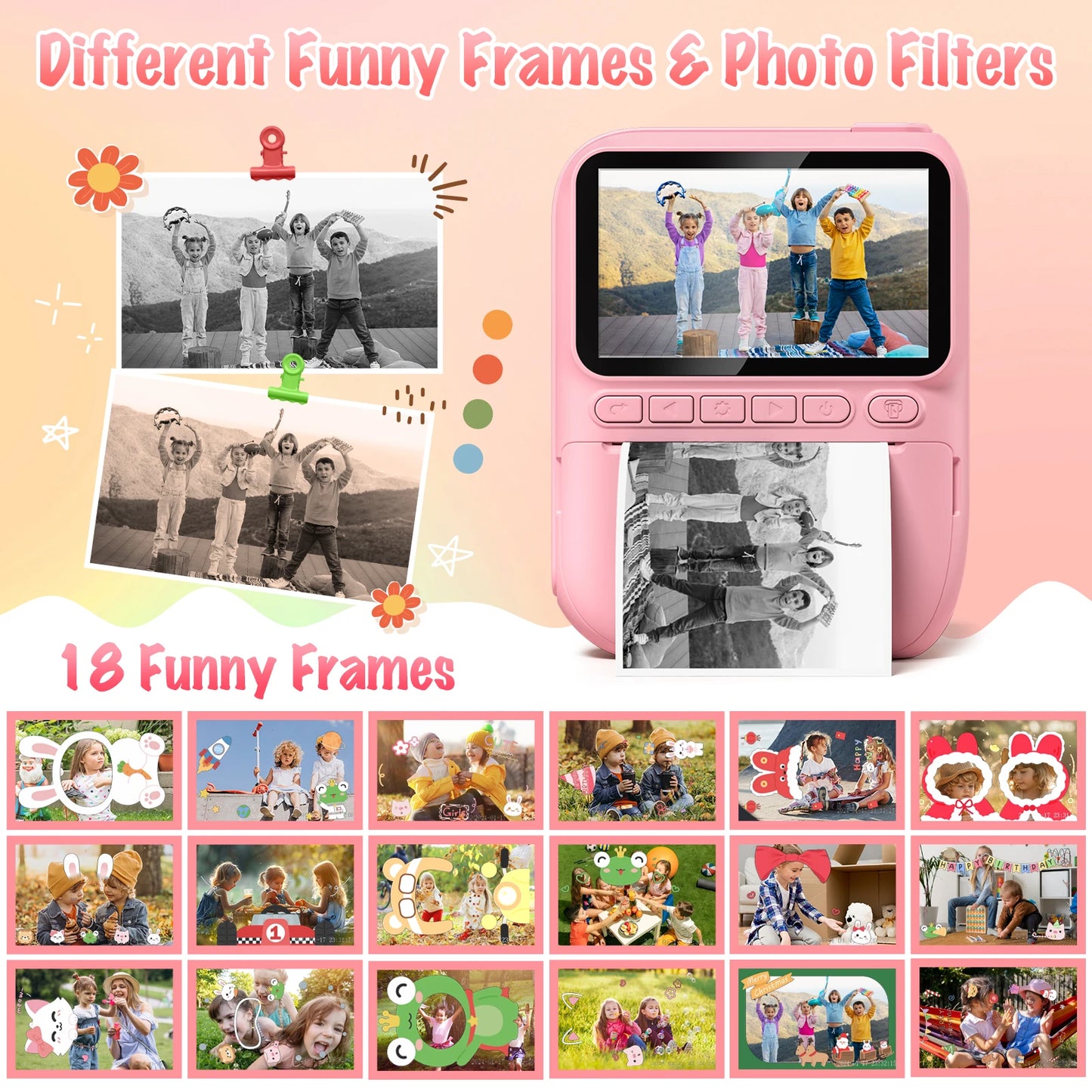 DIAMOOKYCN Instant Print Camera For Kids With 32MP HD