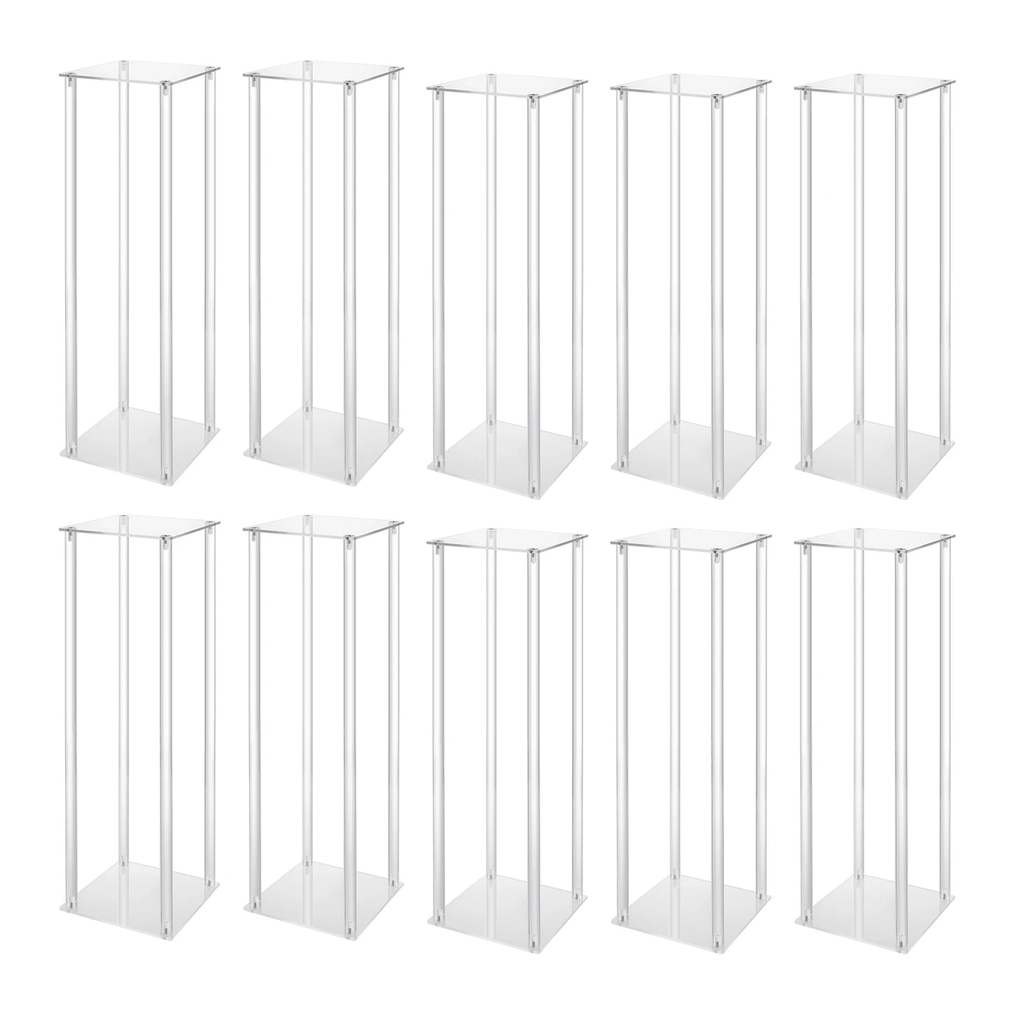 NONECN Clear Column Flower Display Stands 10 Pcs Acrylic Geometric Centerpieces