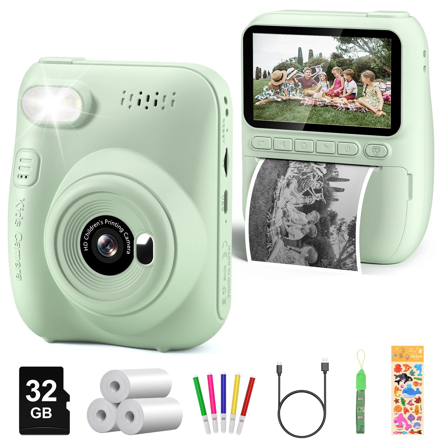 DIAMOOKYCN Instant Print Camera For Kids With 32MP HD
