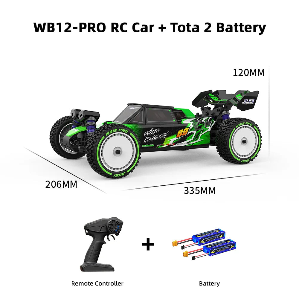 JIUSI WB12 PRO 1/12 Racing Car 80km/h Brushless 4WD RC Car High Speed 2.4G Remote Control Car Competitive Off-road RC Toys Gift