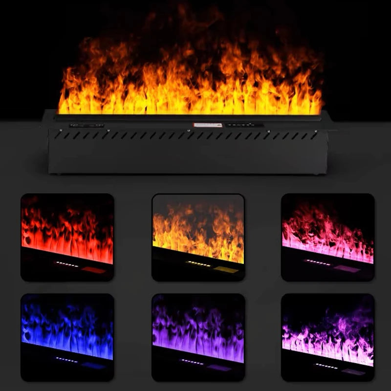 AFLYEVER Remote Steam Water Fireplace LED Modern Indoor