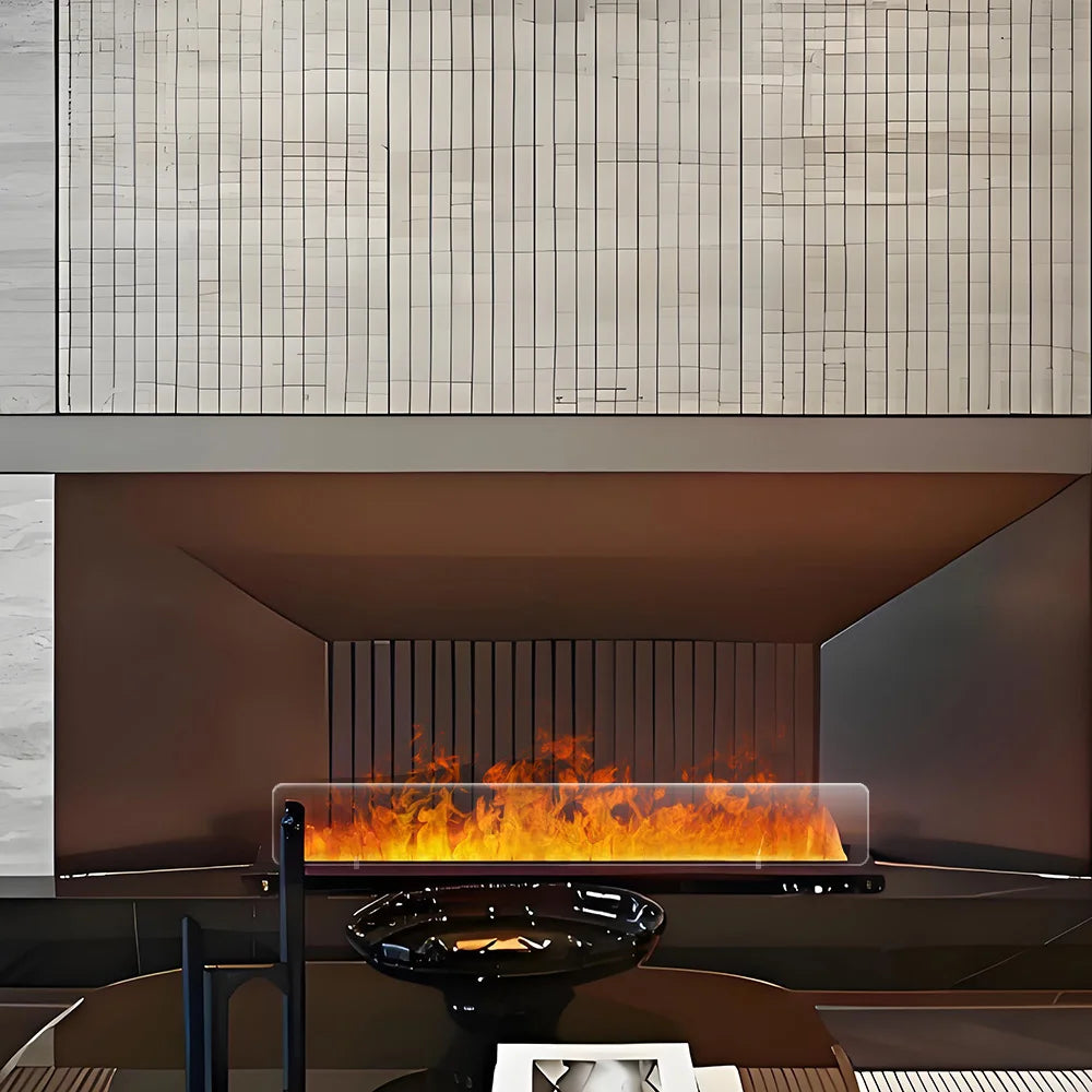 AFLYEVER Remote Steam Water Fireplace LED Modern Indoor