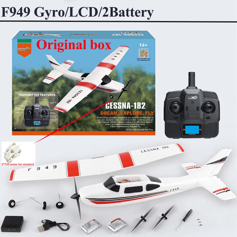 WLtoys F949 2.4G 3D6G 3Ch RC Airplane Fixed Wing Plane Outdoor Toys Drone RTF Upgrade Version Digital Servo F949S With Gyroscope
