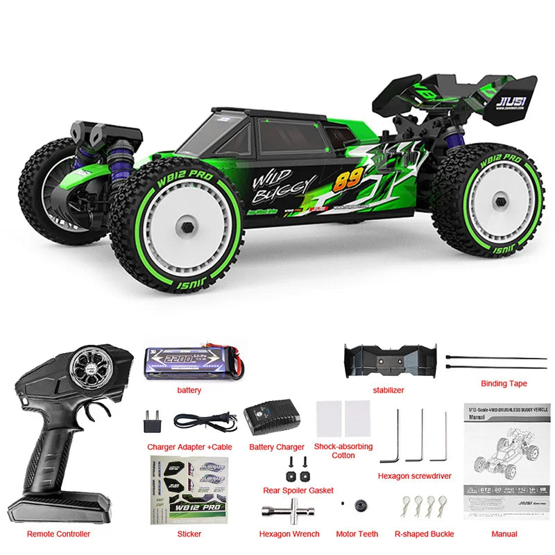 JIUSICE WB12 Remote Control Car Brushless 4WD 80KMH Off Road