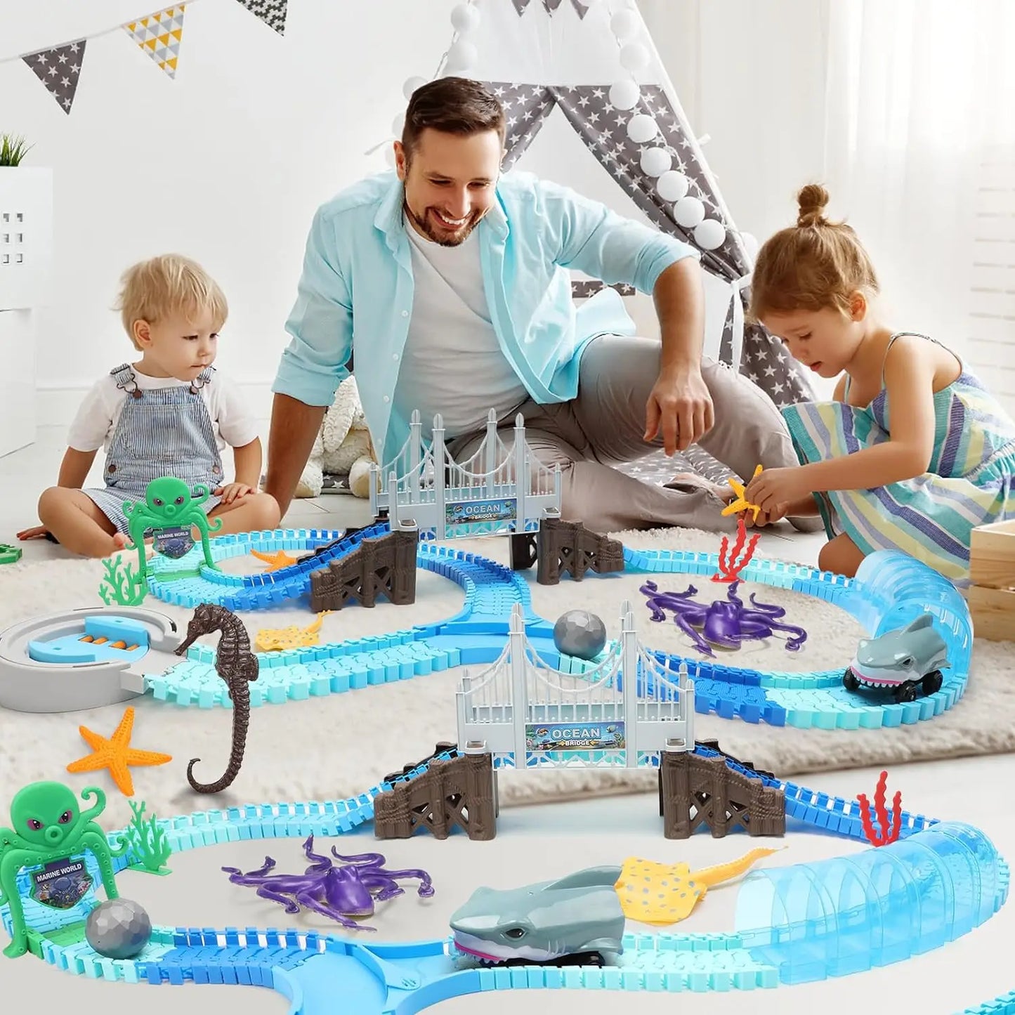 VATOS Shark Race Car Toy Oceanic Theme For Kids 3+
