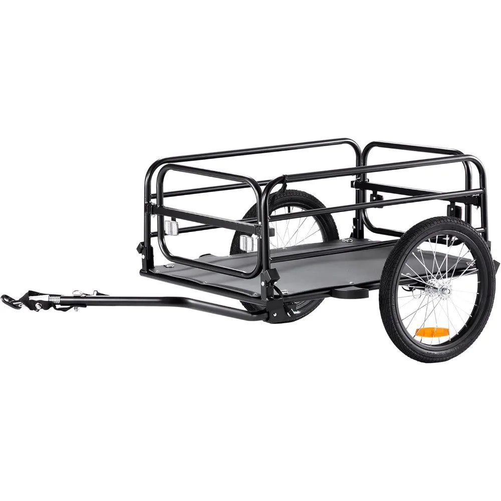 Bike Cargo Trailer, 88/100/160 lbs Load Capacity, Heavy-Duty Bicycle Wagon Cart, Foldable Compact Storage with Universal Hitch