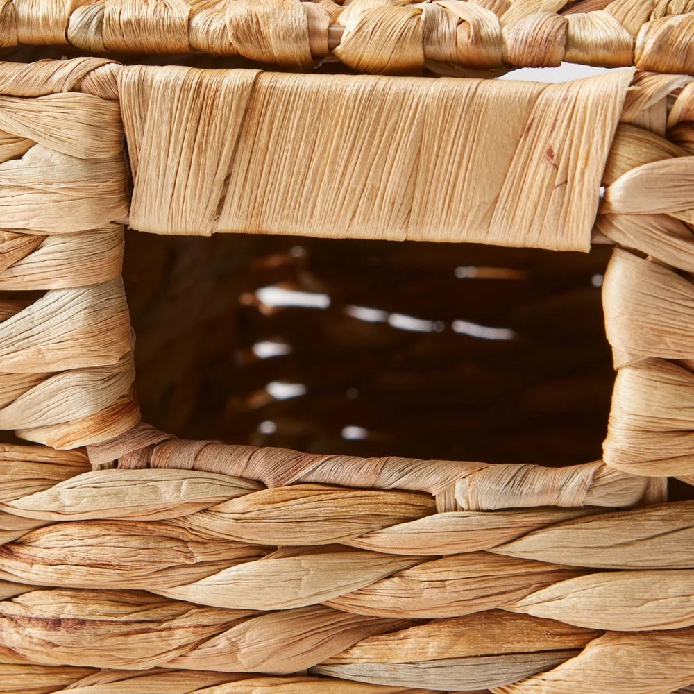 Hyacinth Storage Basket with Lid Durable Handmade Woven Baskets Organizing Household Items Bathroom Essentials Nursery Decor