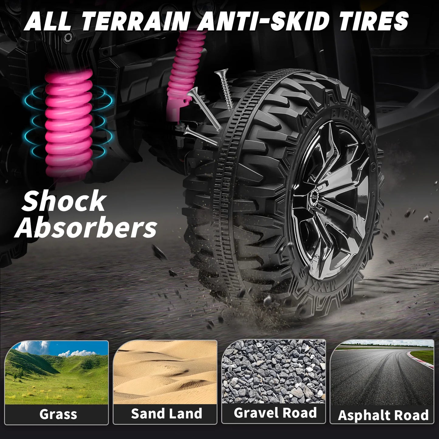 4x4 24V Kids Ride on ATV w/ Remote, 2 Seater Powerful 4-Wheeler Quad Electric Car, 800W Motor Ride on Toys w/ High/Low Speed