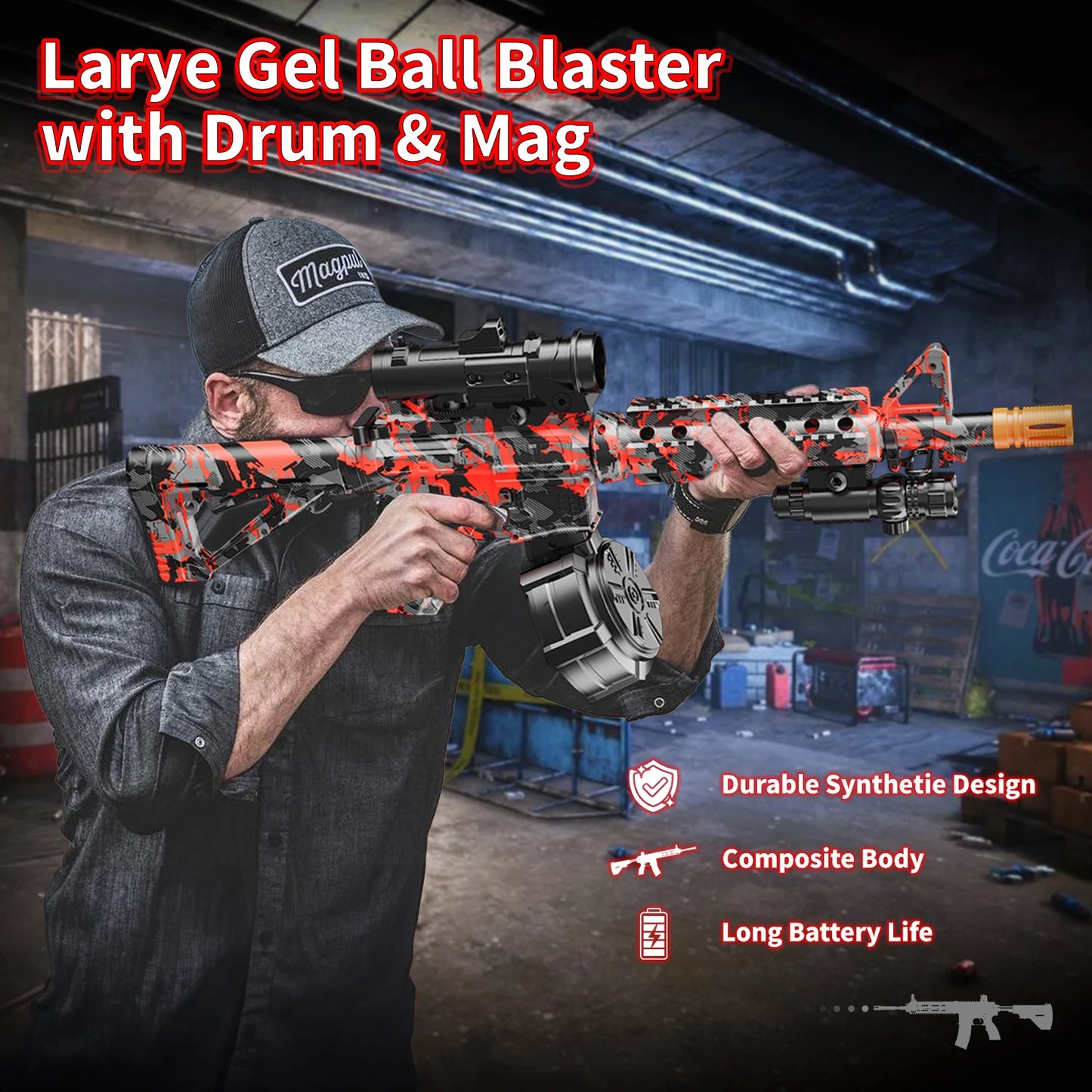 Blaster With Drum Automatic Dual Mode Toy Gun For Outdoors