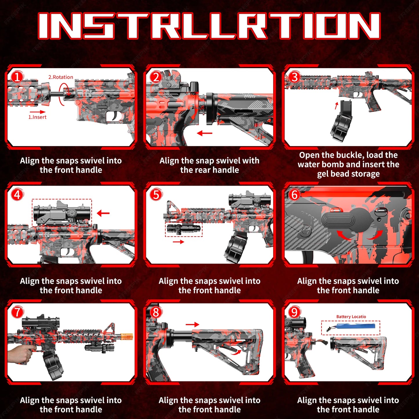 Blaster With Drum Automatic Dual Mode Toy Gun For Outdoors