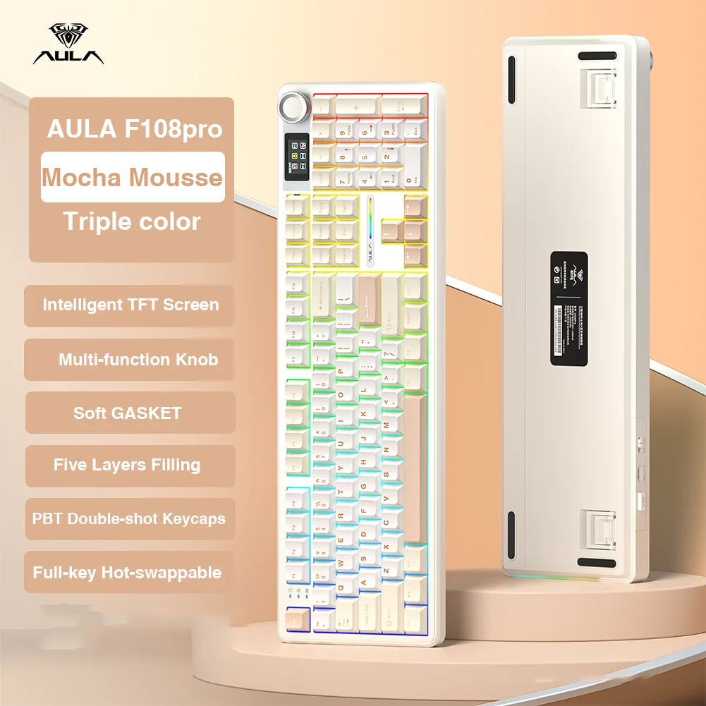 AULA F108 Pro Wireless Gaming Keyboard With TFT Display