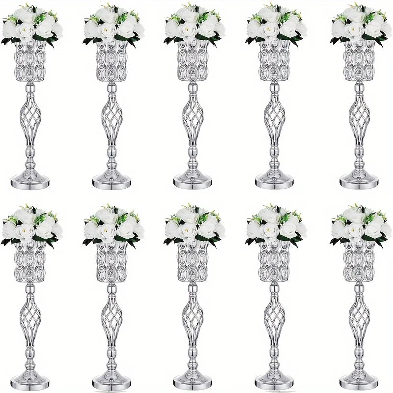 Metal Diamond Crystal Vase And Multi-Purpose Flower Stand Wedding Centerpiece