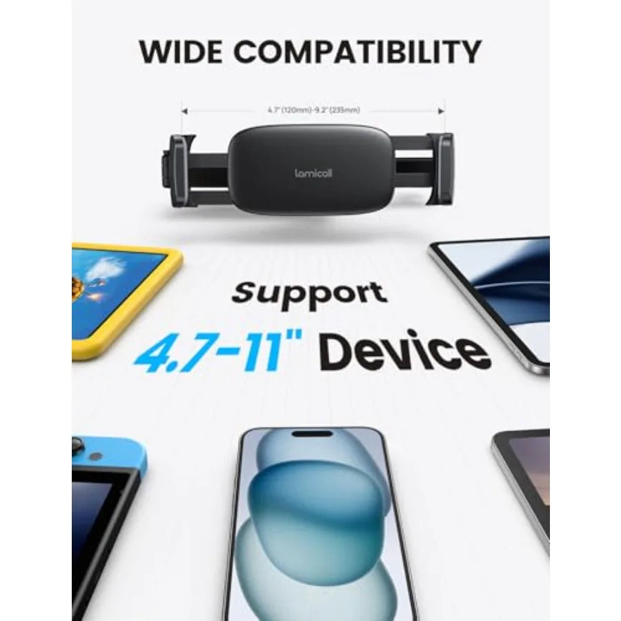 Car Headrest Tablet Holder 3 in 1 Adjustable Extension Arm for Back Seat Entertainment During Road Trips Compatible wi