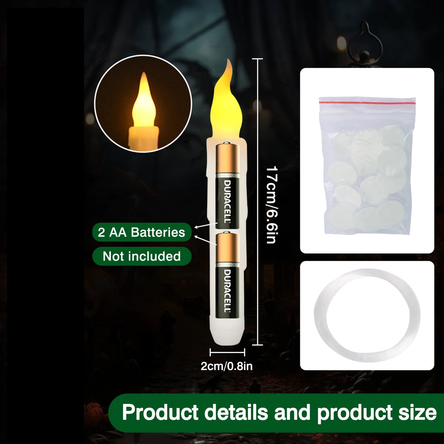 Floating Candles With Wand Remote Flameless Led Taper For Halloween