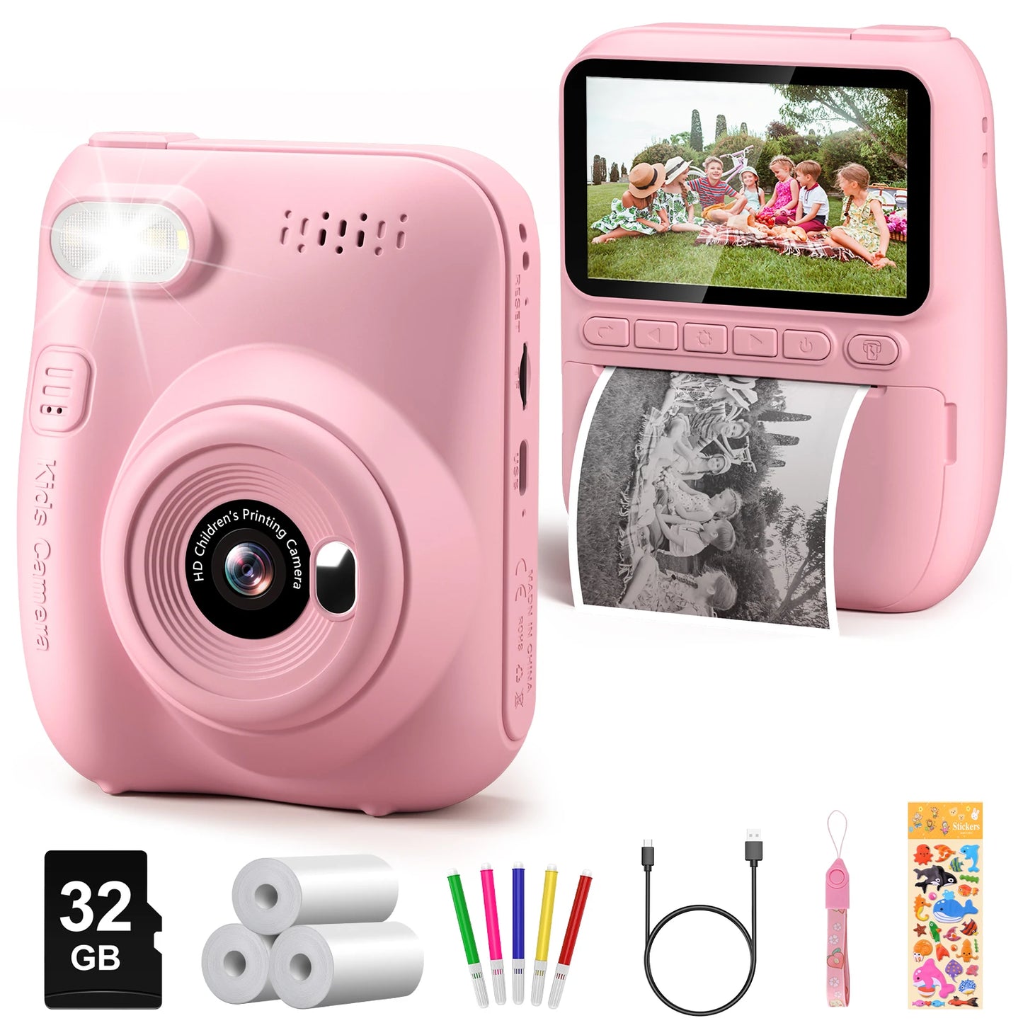 DIAMOOKYCN Instant Print Camera For Kids With 32MP HD
