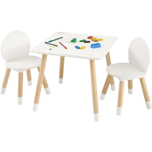 Kids Table and Chairs, Toddler Table and Chair Set, Children Wooden Multi-Activity Table for Play, Art, Craft, Reading, Learnin