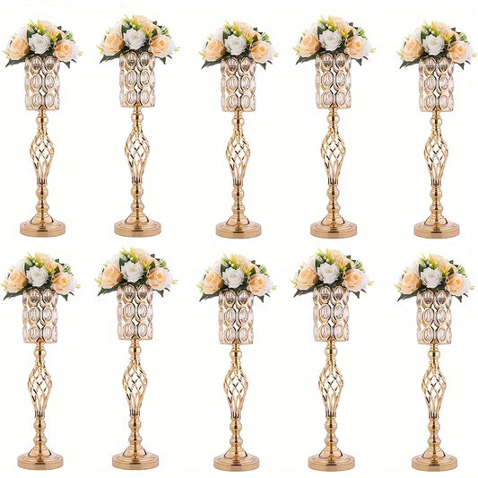 Metal Diamond Crystal Vase And Multi-Purpose Flower Stand Wedding Centerpiece