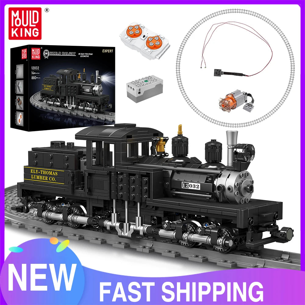 Mould King 12032 RC Shay Locomotive Building Block Set