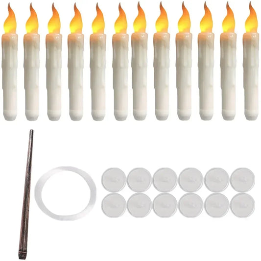 Floating Candles With Wand Remote Flameless Led Taper For Halloween