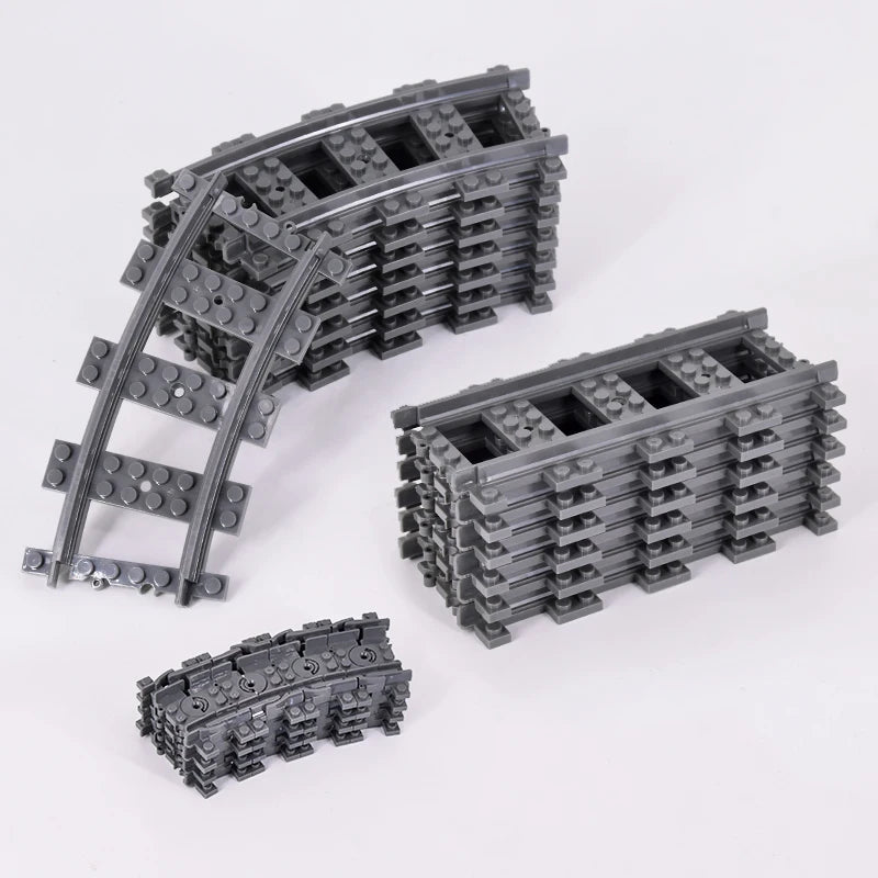 MOC 110pcs City Train Track Set With Slip Switches