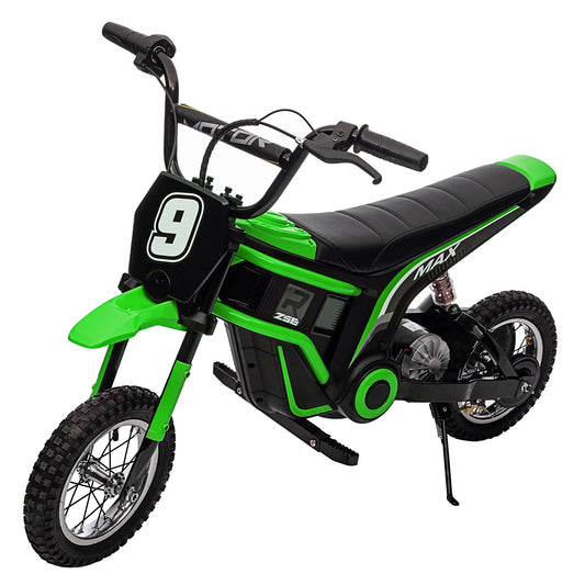 24V Electric Dirt Bike for Kids 350W Ride On Motorcycle Ages 5+ Up to 14.29 MPH 2-Speed Modes Max Weight 135 Lbs