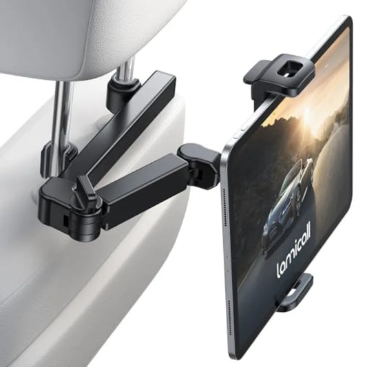Car Headrest Tablet Holder 3 in 1 Adjustable Extension Arm for Back Seat Entertainment During Road Trips Compatible wi