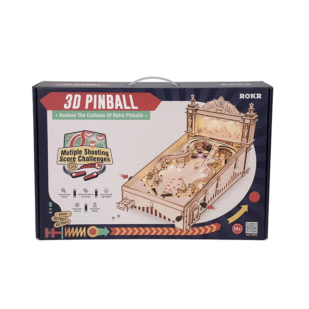 Robotime ROKR 3D Pinball Wooden Puzzle for Family Fun