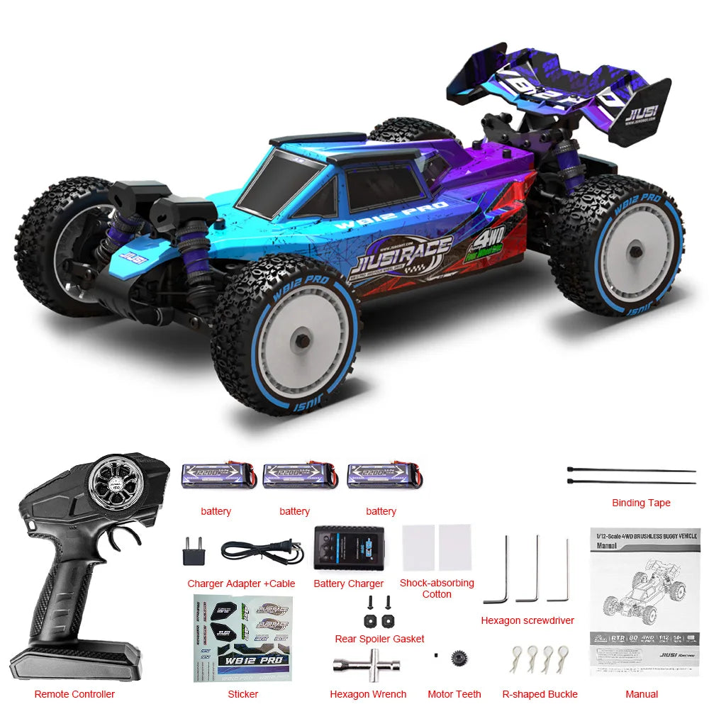 JIUSICE WB12 Remote Control Car Brushless 4WD 80KMH Off Road