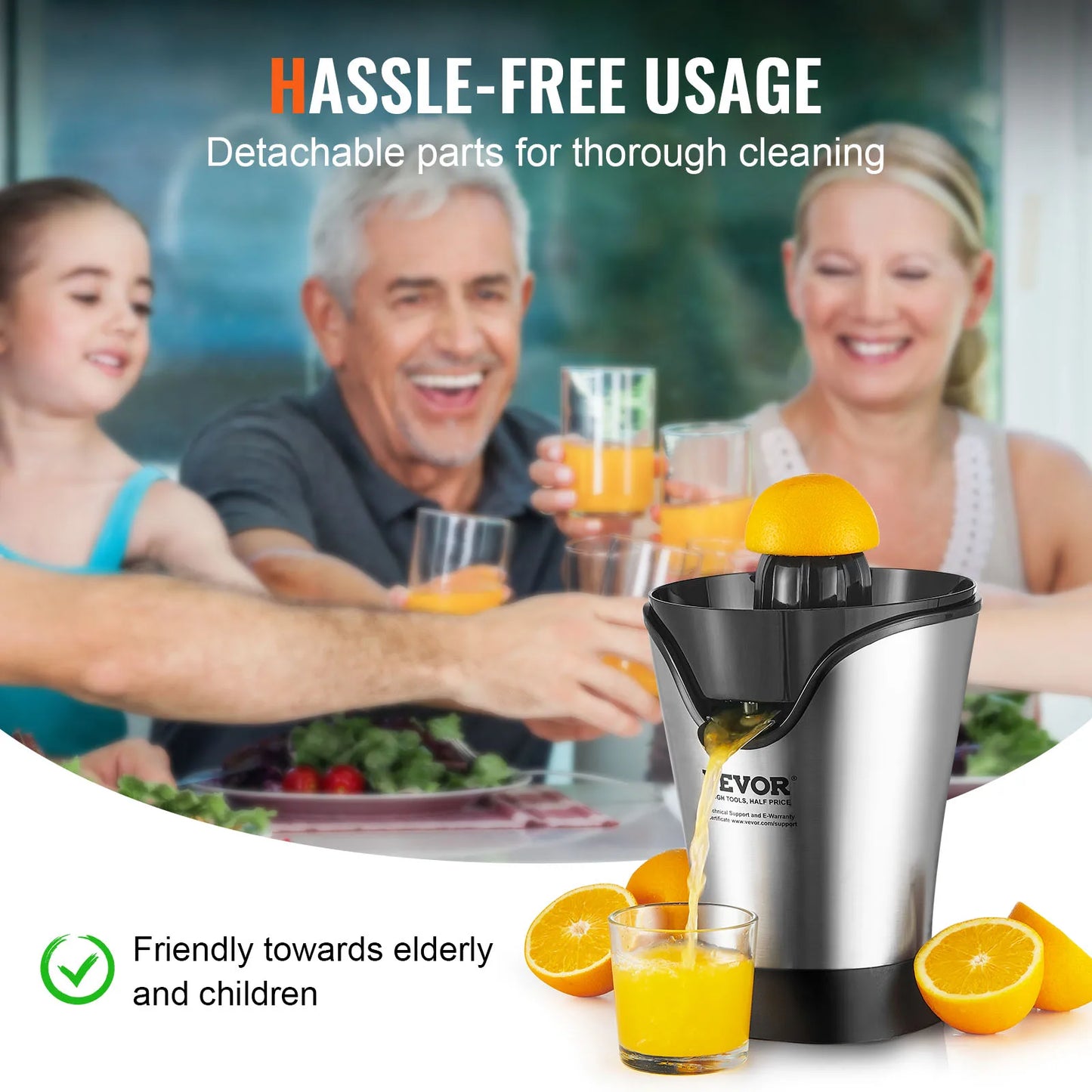 VEVOR Electric Citrus Juicer YC-301S Fresh Orange Juice