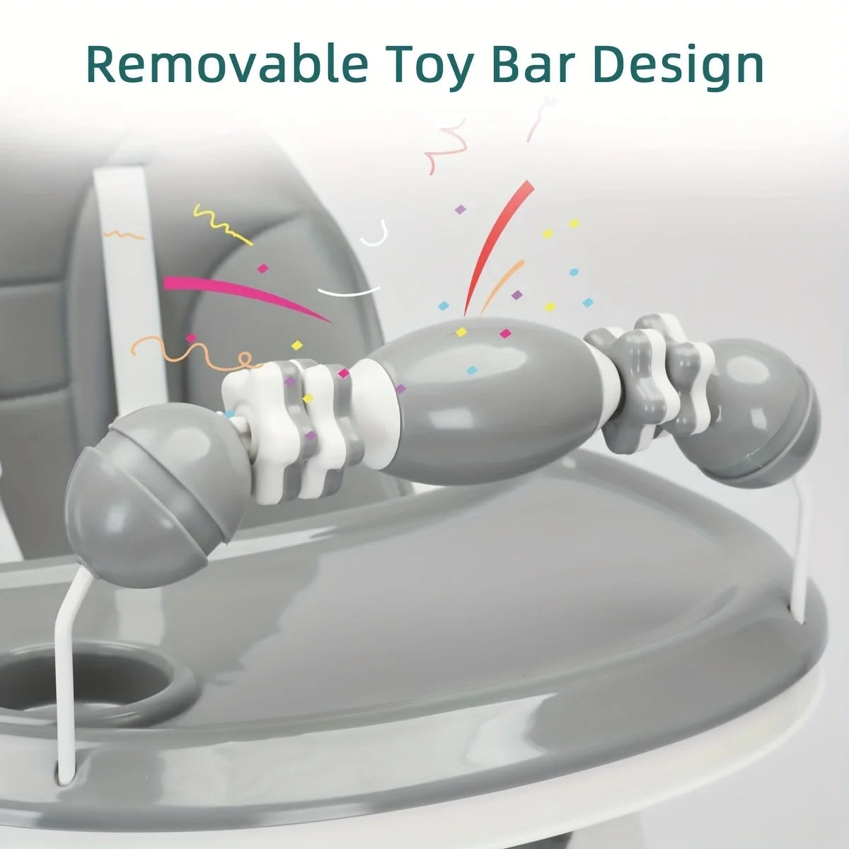 UBRAVOO Foldable Baby High Chair 6 Months Plus, with Large Antislip Pad & ToyRack, Easy to Clean Feeding , E500