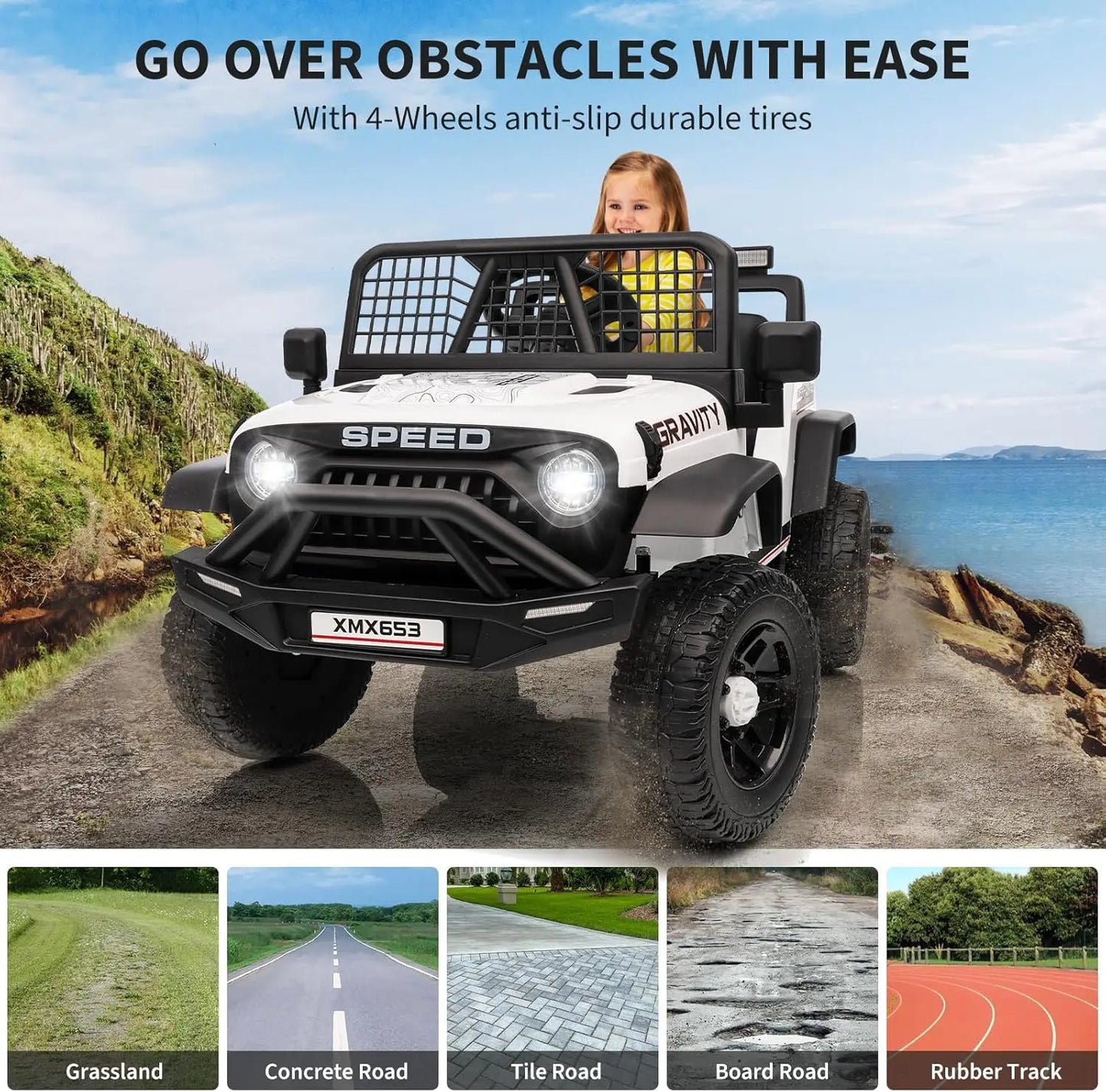 12V Ride On Car For Kids Remote Controlled LED Lights